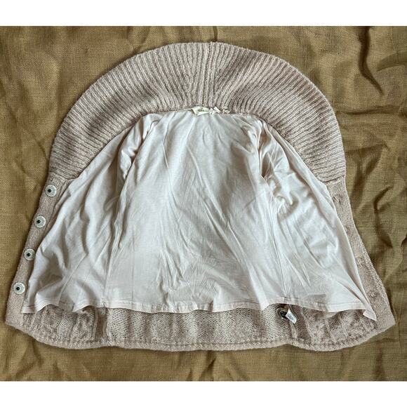 Anthropologie HWR mohair wool cardigan shawl blush lined fuzzy sz s - Picture 5 of 16